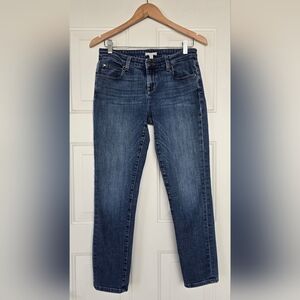Eileen Fisher Jeans Womens 2 Blue Mid Rise Straight Leg Organic Cotton Stretch